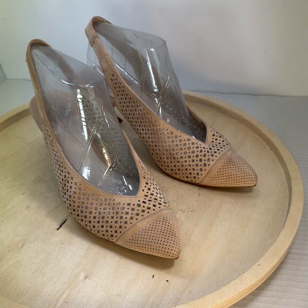 Jeffrey Campbell Tan Perforated Heels
